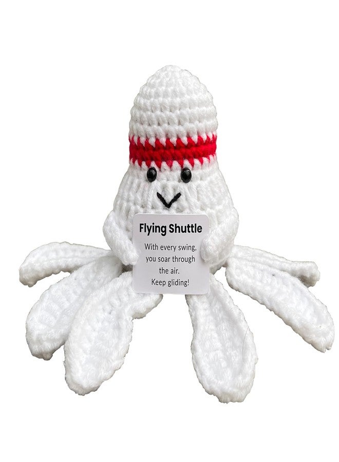 PLWalker Emotional Support Badminton Gifts, Crocheted Badminton Plush Decor, Funny Positive Crochet Badminton Stuffed Doll Plushies - Image 1